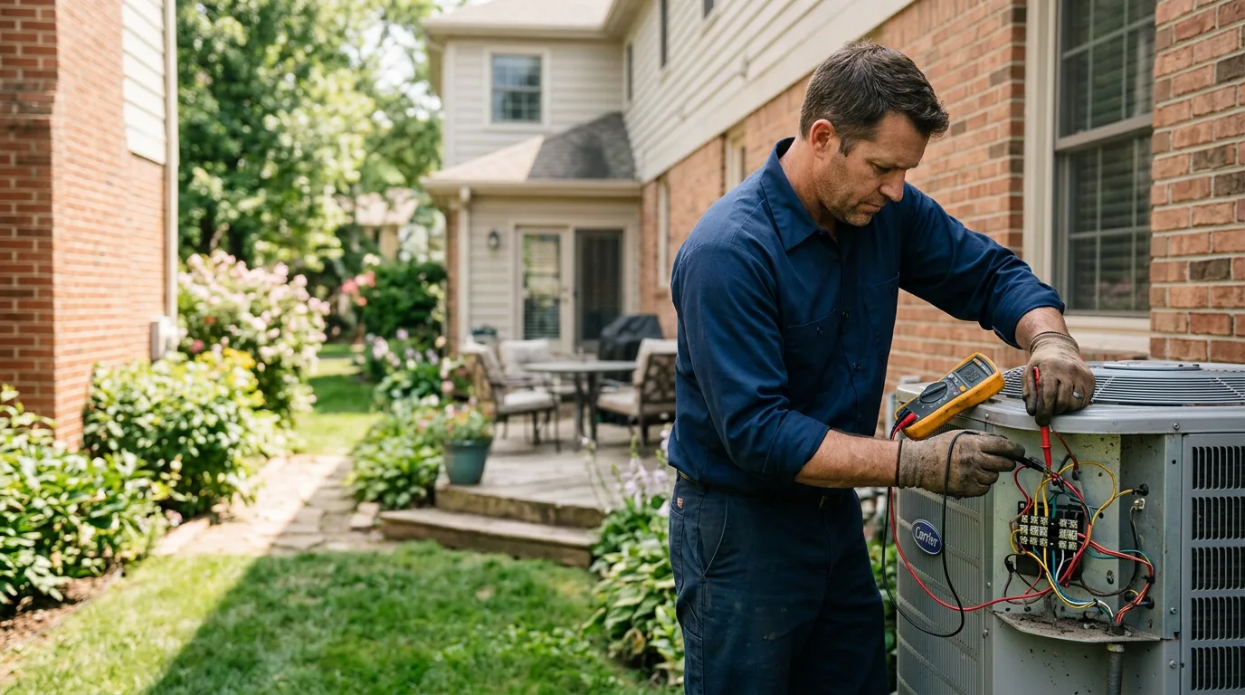HVAC technician working near Mottville, NY